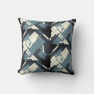 Coussin Ardoise Beige Gris Charbon Diagonal Imprimer Motif