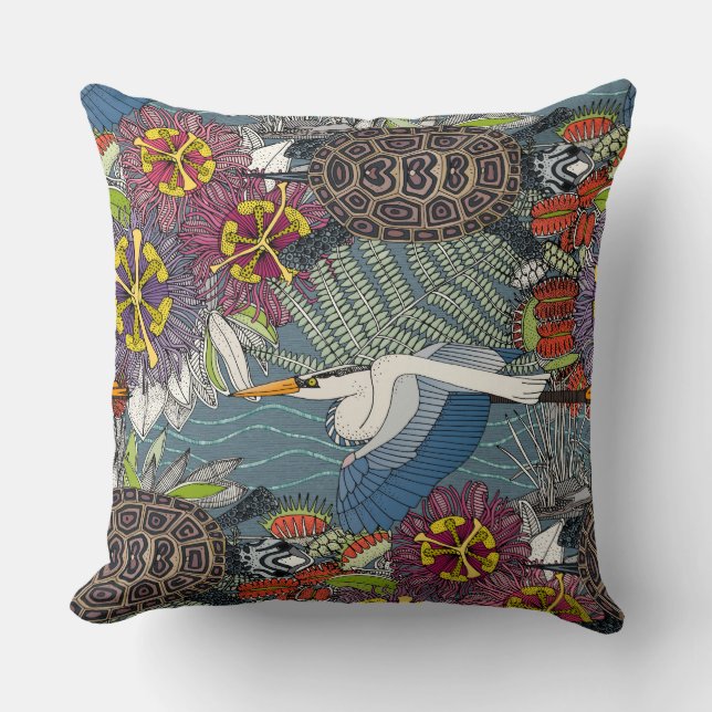 Coussin ardoise bleue NC marécage (Recto)