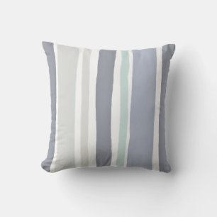 Coussin Ardoise rayée simple bleu, gris