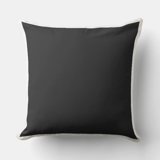 Coussin Ardoise solide personnalisée noir / blanc cadre dé (Recto)