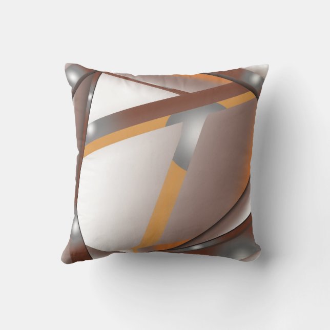 Coussin Arête Jagged Concentré Terre Tone Ombre Art (Verso)