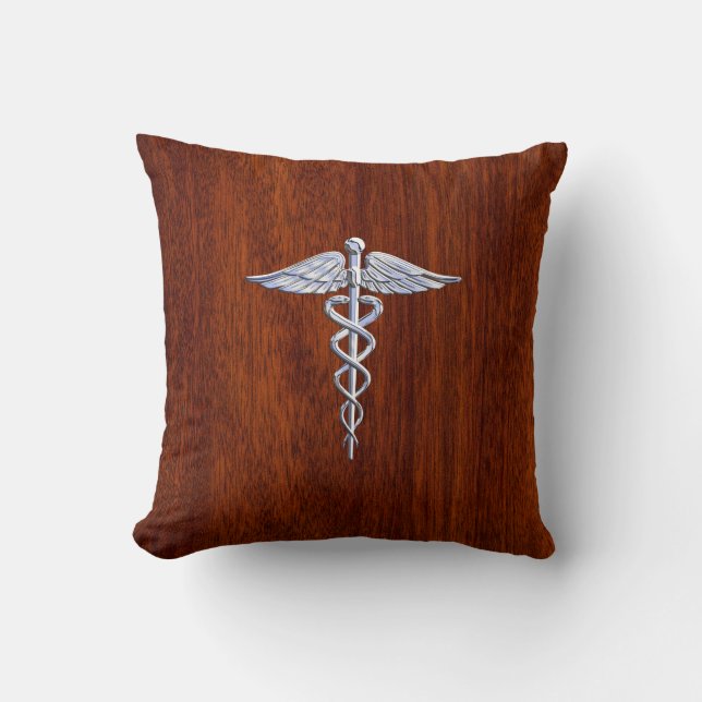 Coussin Argent comme la copie d'acajou de symbole Médicale (Recto)