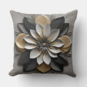 Coussin Argent et or noir