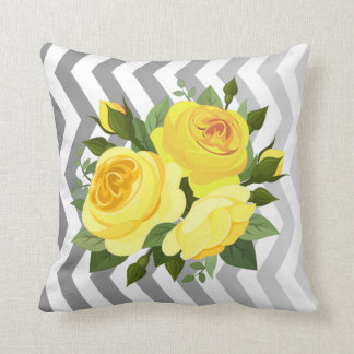 Coussin Argent jaune rose floral du bouquet | d'Ombre