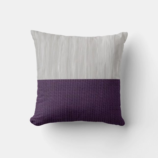 Coussin argenté et pourpre de toile de jute (Recto)
