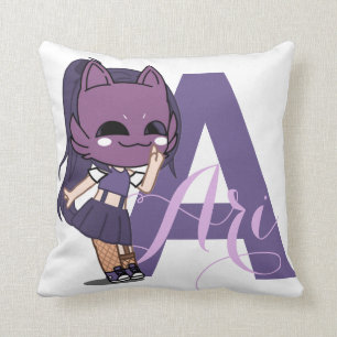 Coussin Ari mauve à la déco d'Anime Gacha