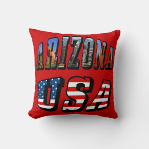 Coussin Arizona Picture et USA Flag Text