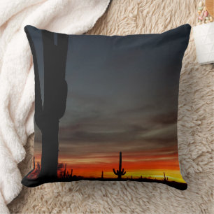 Coussin Arizona Sunset Sonoran Desert Avec Saguaro Cactus