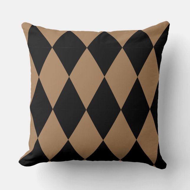 Coussin Arlequin en or géométrique et en diamant noir mode (Recto)