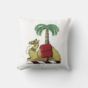 Coussin Armoiries de couleur palmier chameau héraldique