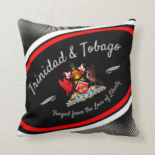 Coussin Armoiries de Trinité-et-Tobago à motif blanc point
