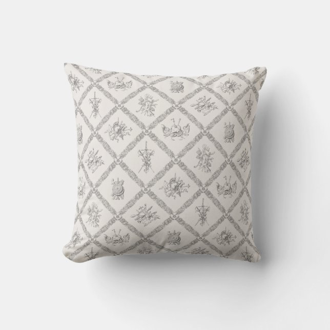 Coussin Armoiries héraldiques antiques Motif Vintage (Recto)