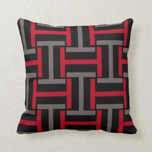 Coussin Armure noire, grise et rouge de T