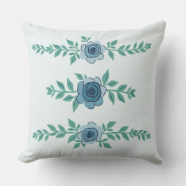 Coussin Arrangement du Rose frontalier bleu