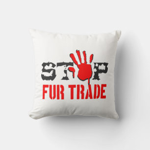 Coussin Arrêter le commerce de la fourrure