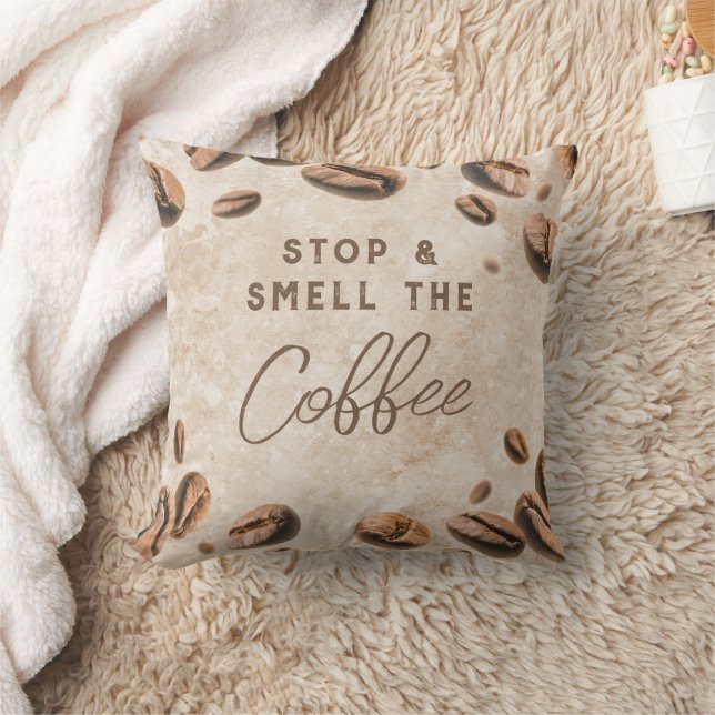 Coussin Arrêtez et sentez le café Espresso Cappuccino Brow (Couverture)
