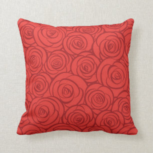 Coussin Arrière - plan abstrait de roses rouges