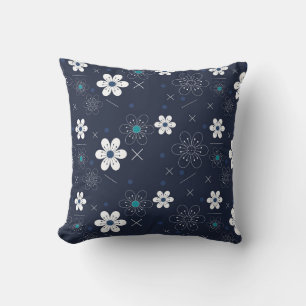 Coussin Arrière - plan bleu moderne Abstrait sans joint fl