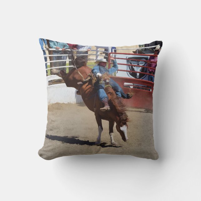 Coussin Arrière-plan Bronco et Rodeo Cowboy Cushion (Recto)