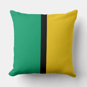 Coussin Arrière - plan couleur solide vert-cyan et Jonquil