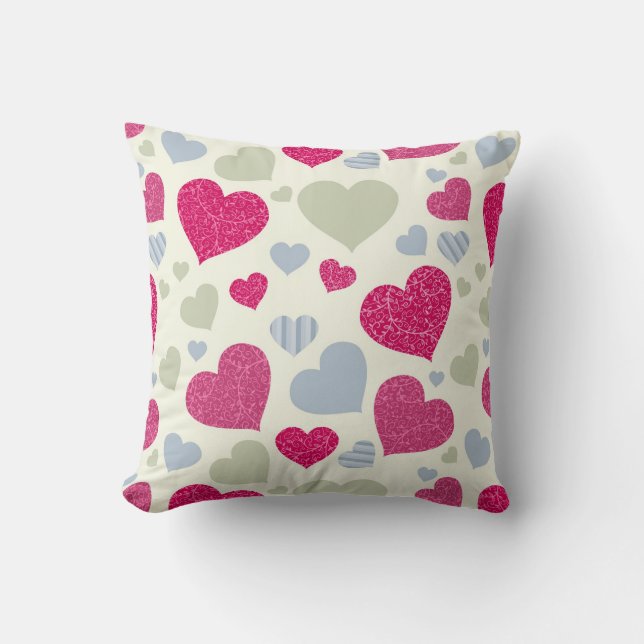 Coussin Arrière - plan de coeurs (Recto)