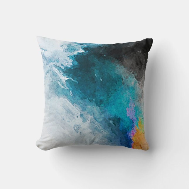 Coussin Arrière - plan de papier aquarelle. Illu peint Abs (Recto)