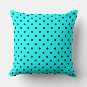 Coussin Arrière - plan de pois turquoise