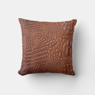 Coussin Arrière-plan de texture en cuir Brown, fond, abstr