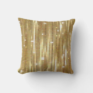 Coussin Arrière - plan doré en mosaïque abstraite brill