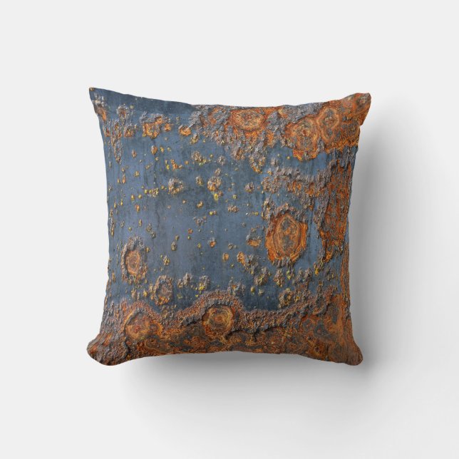 Coussin Arrière - plan en métal rouillé texturé. (Recto)
