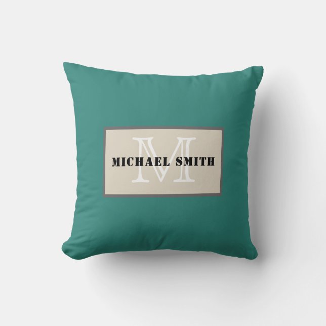 Coussin Arrière - plan Monogram Celadon vert couleur solid (Recto)
