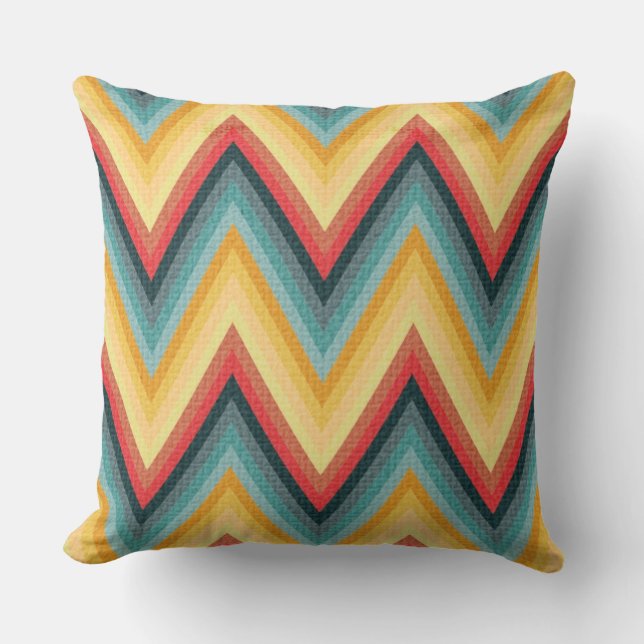 Coussin Arrière - plan rayé 2 de zigzag (Recto)