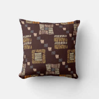 Coussin Arrière - plan tribal ethnique Brown géométrique