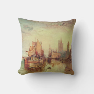 Coussin Arrivée d'un bateau à vapeur par Joseph Turner
