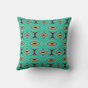 Coussin Art à motif géodique boho chic tropical du Sud-Oue