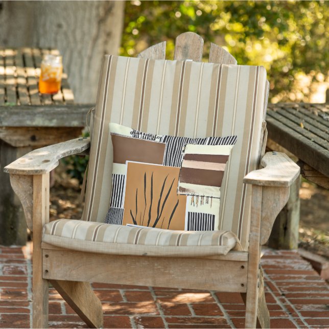 Coussin Art abstrait à rayures (Chaise)