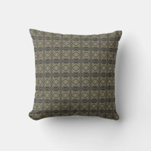 Coussin Art abstrait aquarelle jaune foncé entre les deux