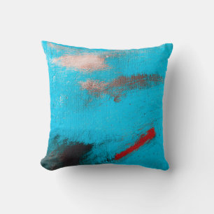 Coussin Art Abstrait Arrière-plan, peinture, fine, bleu, t