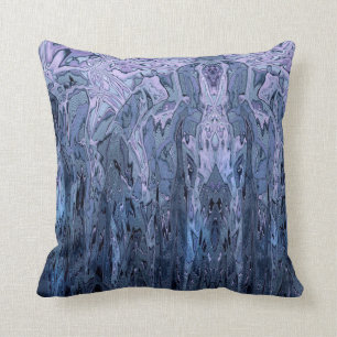 Coussin Art Abstrait Bleu Violet Pervenche