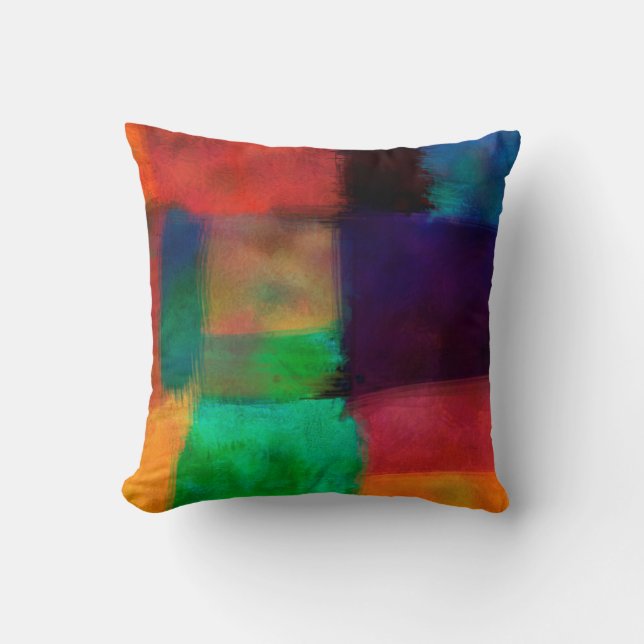 Coussin art abstrait coloré art moderne (Recto)