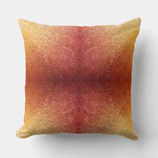 Coussin Art Abstrait de dégradé d'or rouge texturé