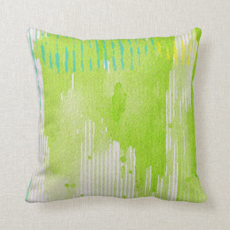 Coussin art abstrait de vert de chaux