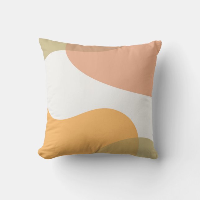 Coussin Art Abstrait Design orange rouge (Recto)