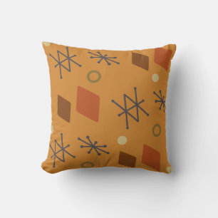 Coussin Art Abstrait géométrique des années 1950 brûlé ora