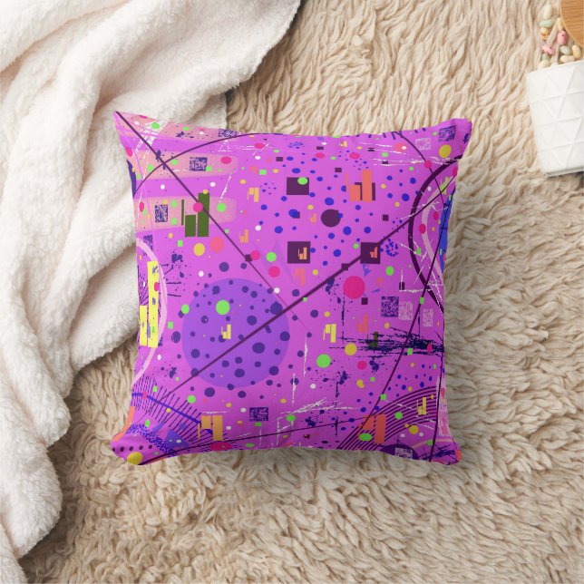 Coussin Art abstrait : Glitch violet (Couverture)