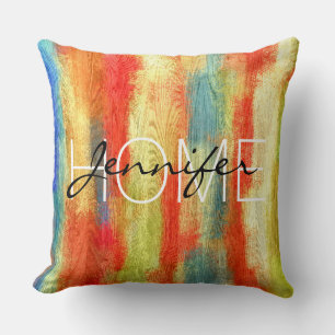 Coussin Art Abstrait Grain de bois moderne