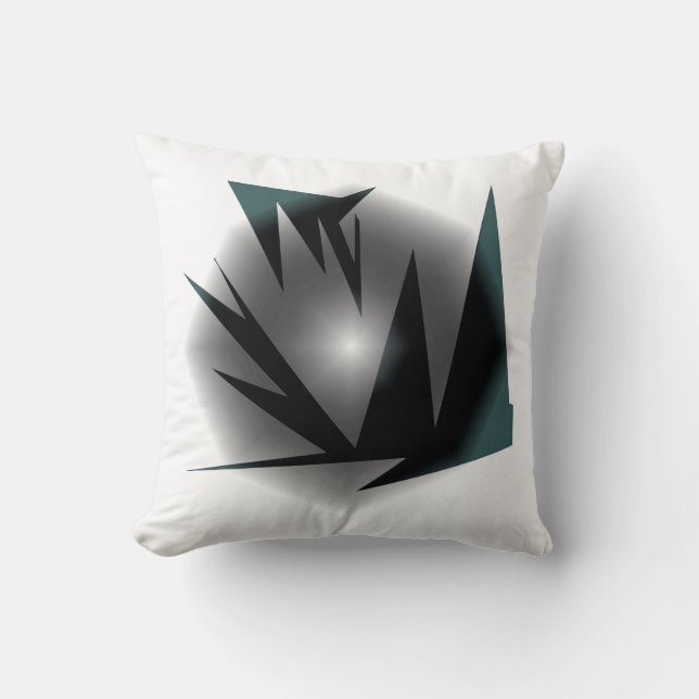 Coussin Art Abstrait gris noir blanc (Recto)