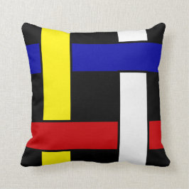 Coussin Art abstrait inspiré de Mondrian moderne
