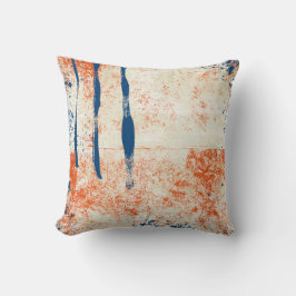 Coussin Art Abstrait Jeu d'oreiller Marine bleu orange crè