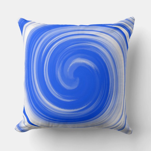 Coussin Art Abstrait moderne Blue Swirl (Recto)